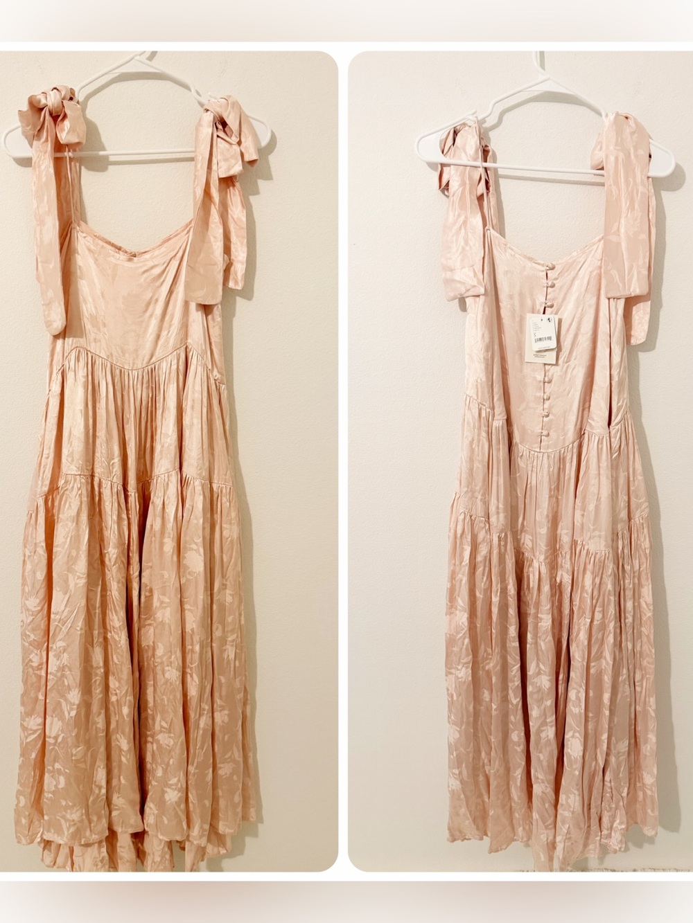NWT Free People x Dream Sister JaneIsabella Tiered Dress Pink Size Small S * - Picture 2 of 6
